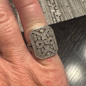 Sterling silver Geometric Statement Ring